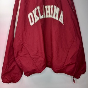 希少品　オクラホマ大学　ハーフジップ　ナイロンプルオーバー　カレッジ刺繍　XL