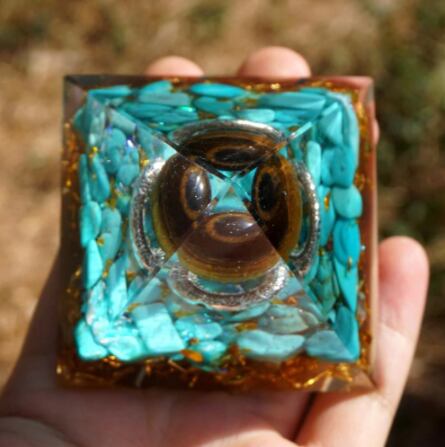 オルゴナイト 金運 タイガーアイ ピラミッド型 金運の願掛け