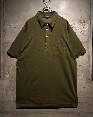 【Caka】“OLD Stüssy” Olive Color Loose Polo Shirt