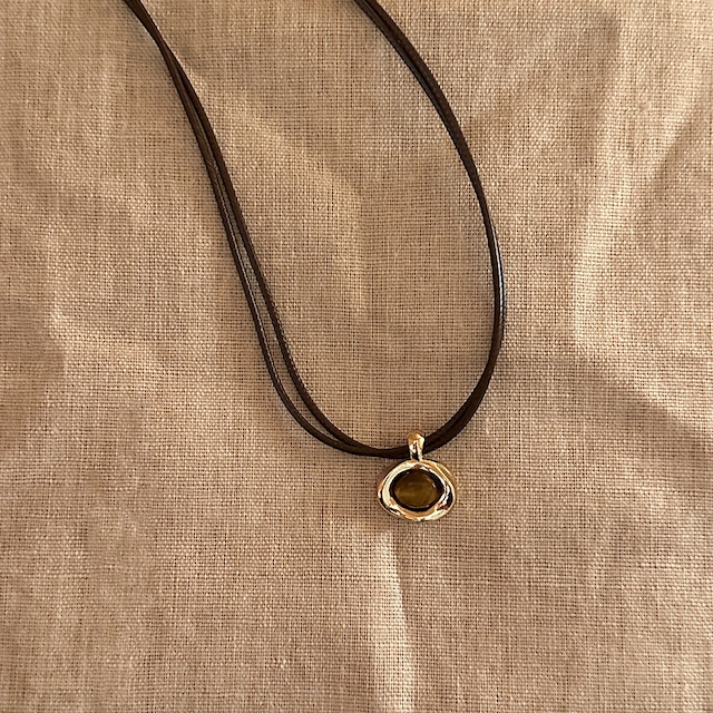 Somedayレトロな虎目石重ねネックレス 3s