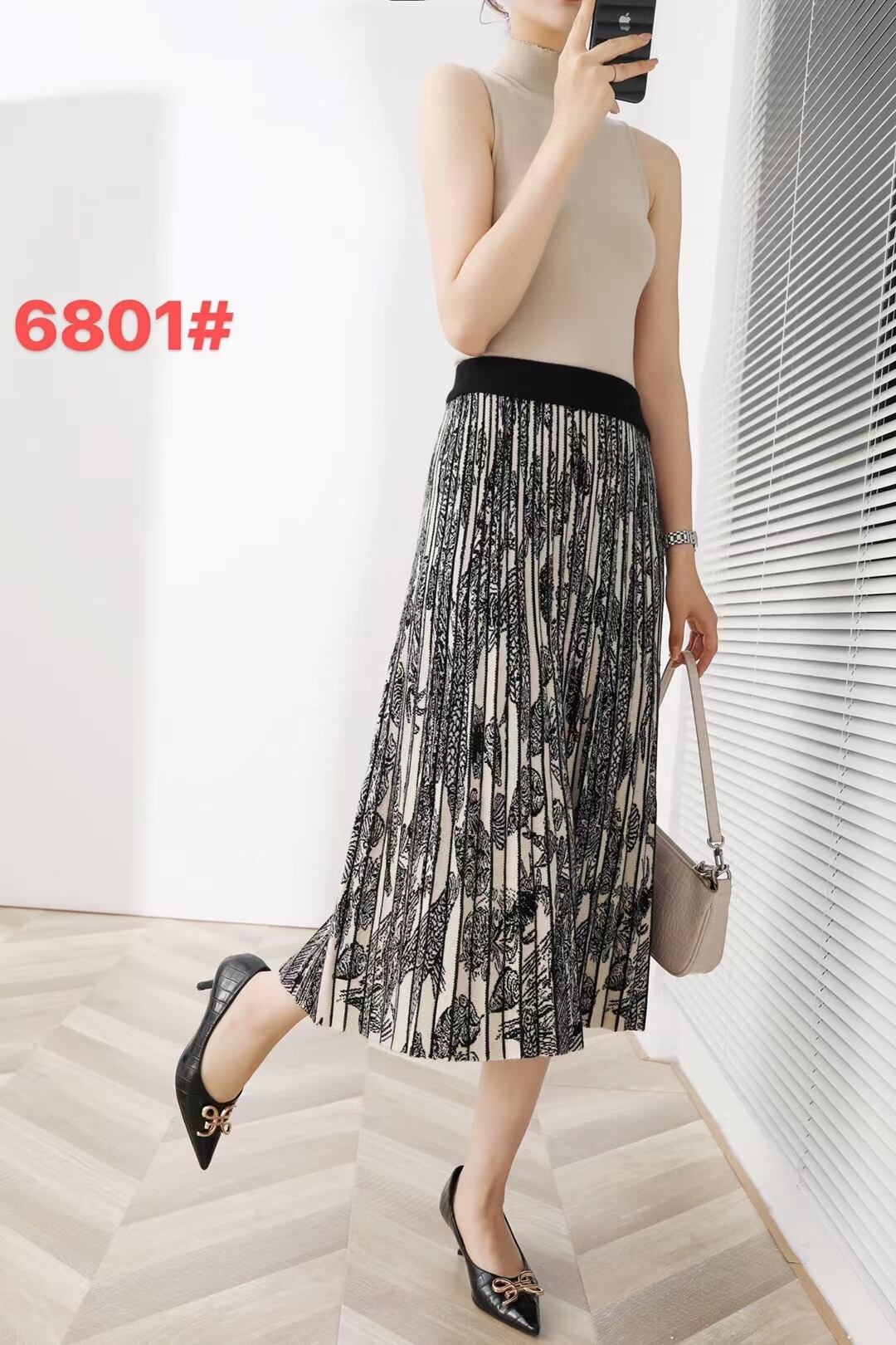 柄ニットスカート　AJ11295-6801