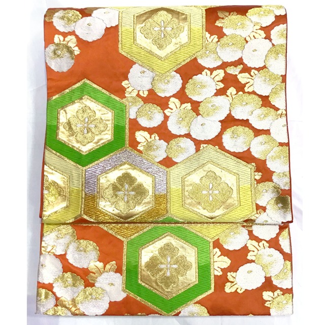 袋帯・振袖用・正絹・朱・No.200701-1871・梱包サイズ60