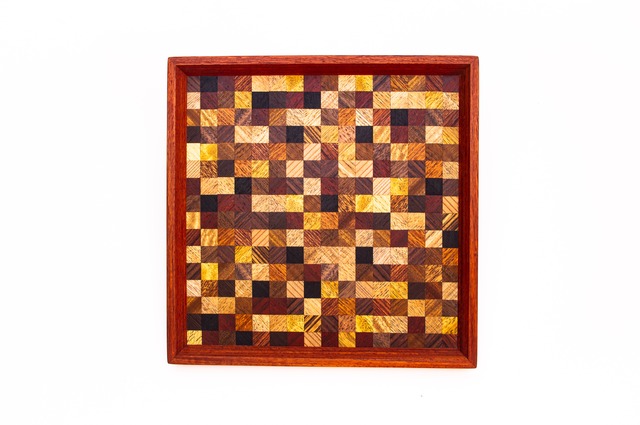 woodmosaic　正方形のトレー　0026