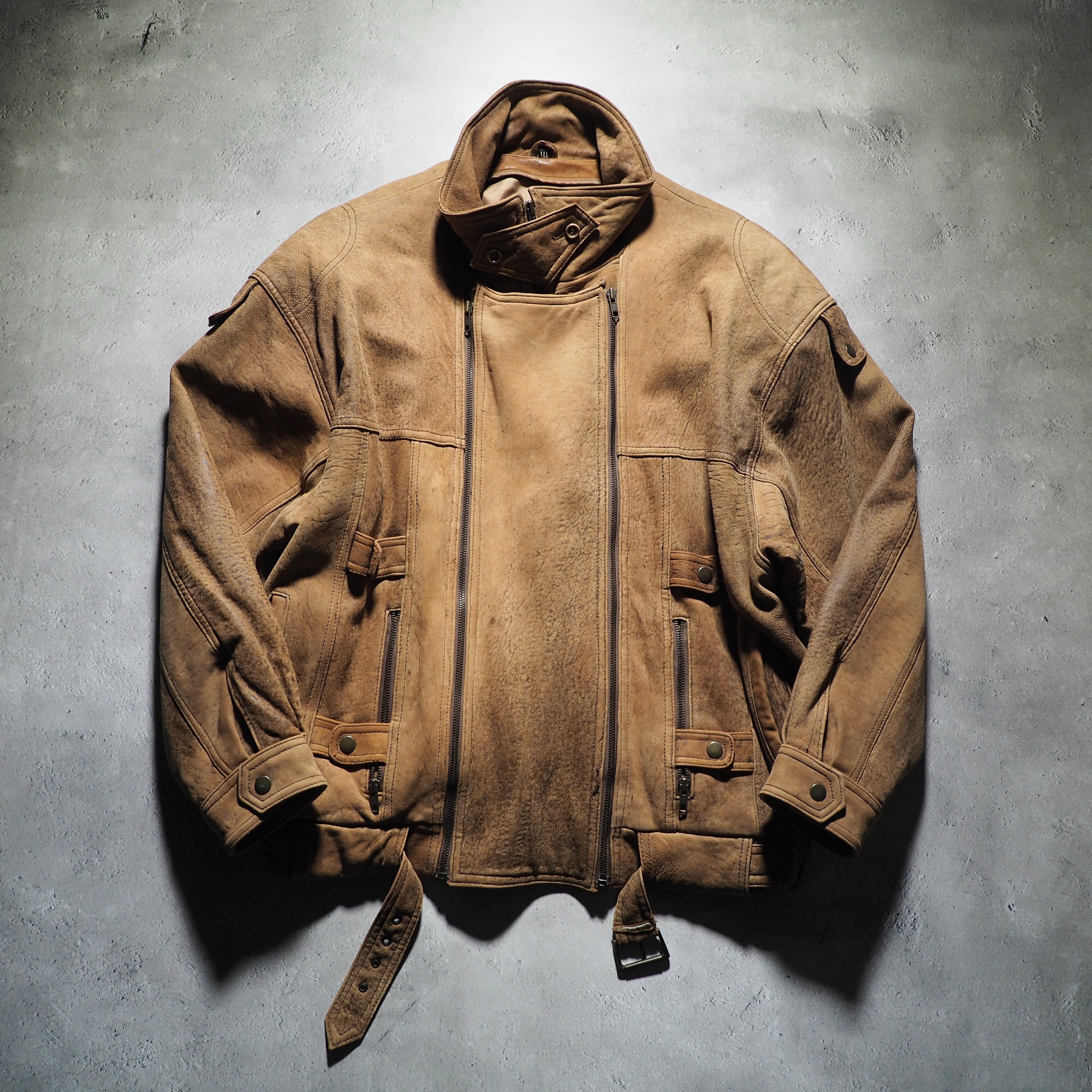 " 変形 - Deformation " vintage loose leather jacket