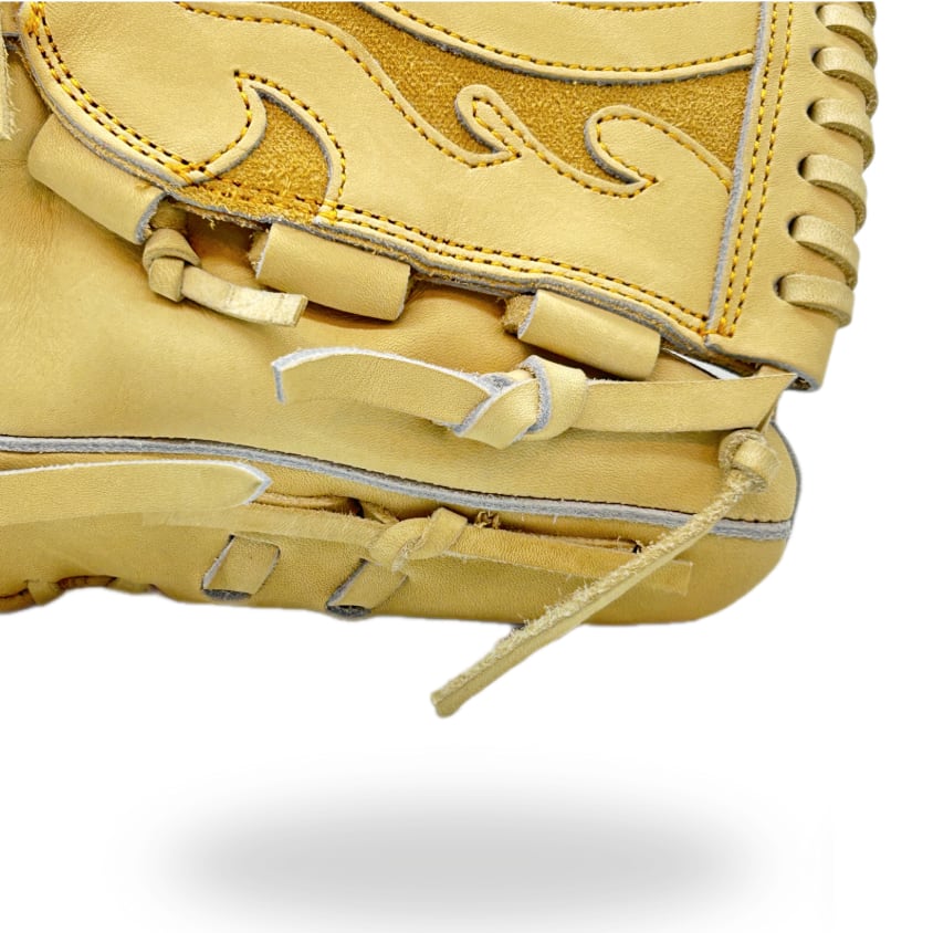 【硬式】玉澤 投手用(ピッチャー用) グローブ THG-KL10Y5 5本指入れモデル 右投げ 肉厚デザインウエブⅠ(本体:キャメル 紐:キャメル)|タマザワ_05