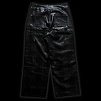 CROWN LOGO LEATHER DOUBLE KNEE BAGGY PANTS