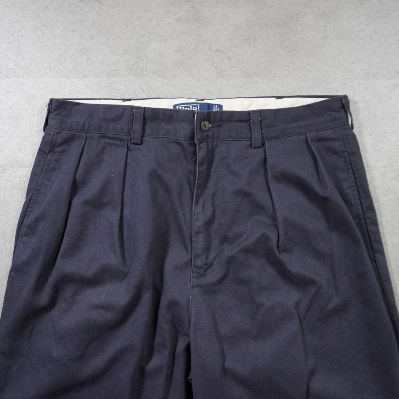 【DEAD STOCK】90s Polo by Ralph Lauren POLO CHINO ANDREW navy W34L32 古着 - 4