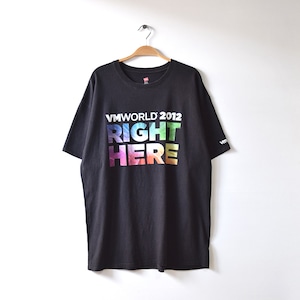 VM WORLD 2012 ロゴプリント ビッグサイズ Tシャツ オーバーサイズ ブラック 黒色 メンズXL USA アメリカ古着 @BB0147