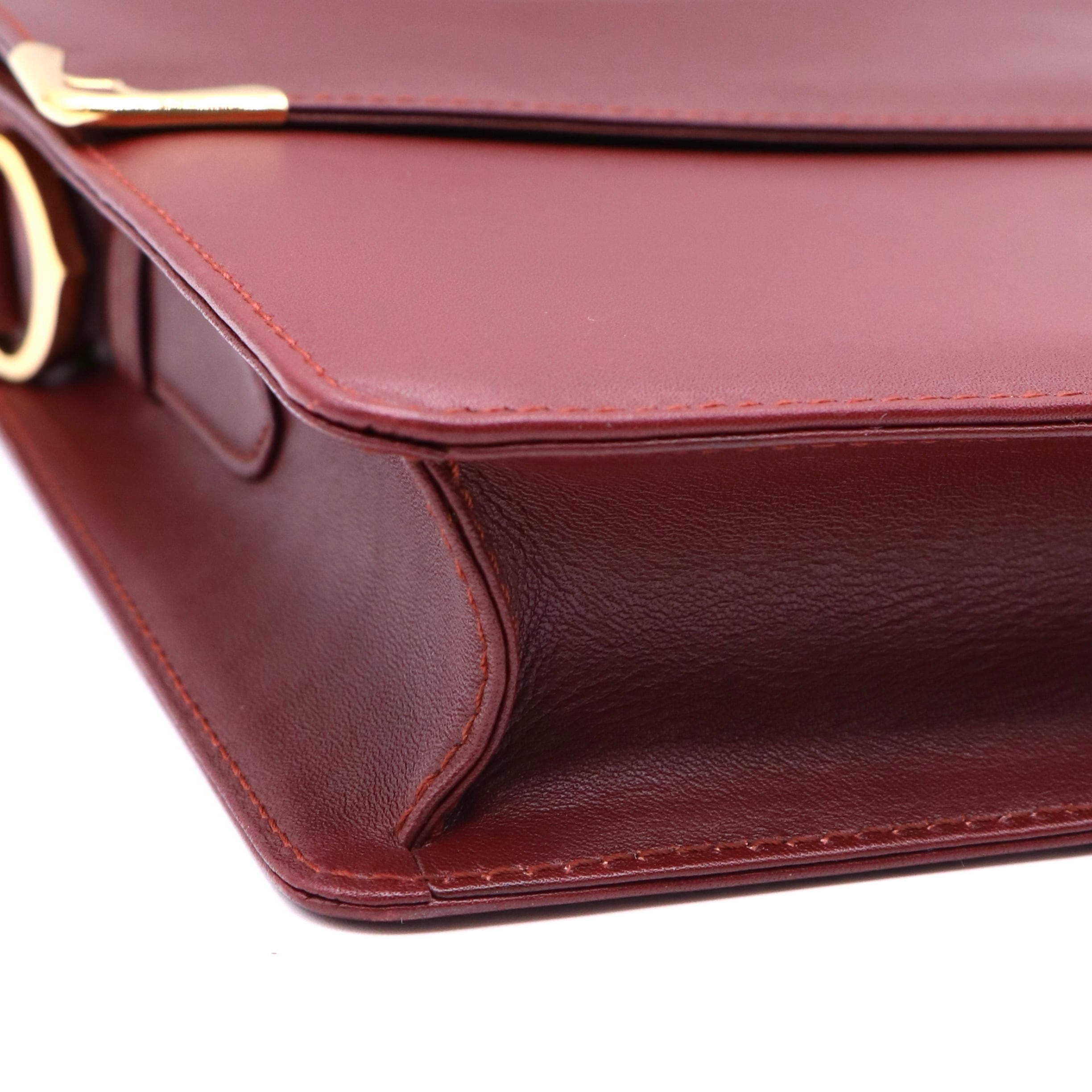 Cartier カルティエ マストライン レザーショルダーバッグ ボルドー