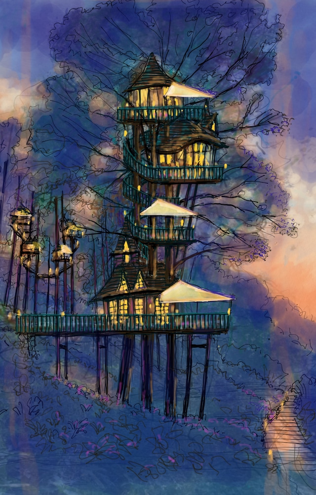 Takanori Aiba TreeHouse-002　ジークレー版画