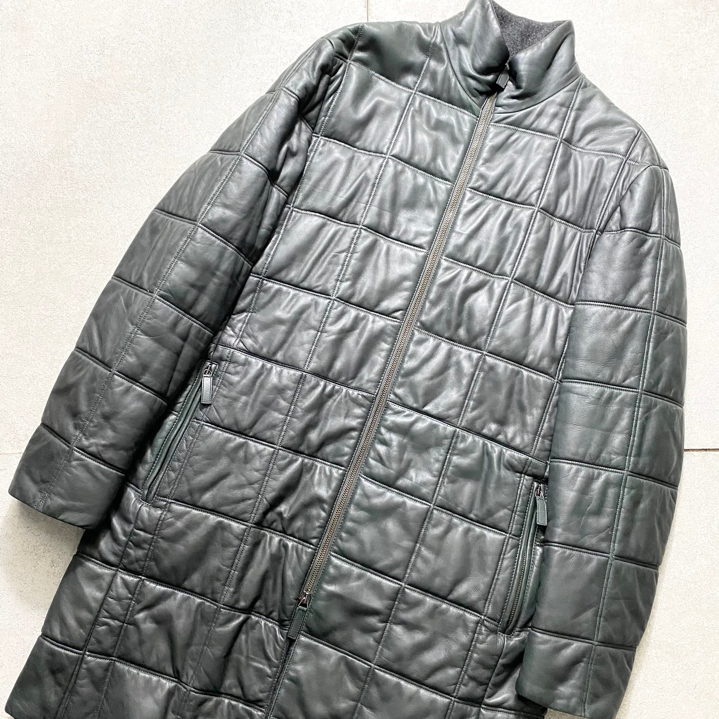 EMPORIO ARMANI quilting leather coat | NOIR ONLINE