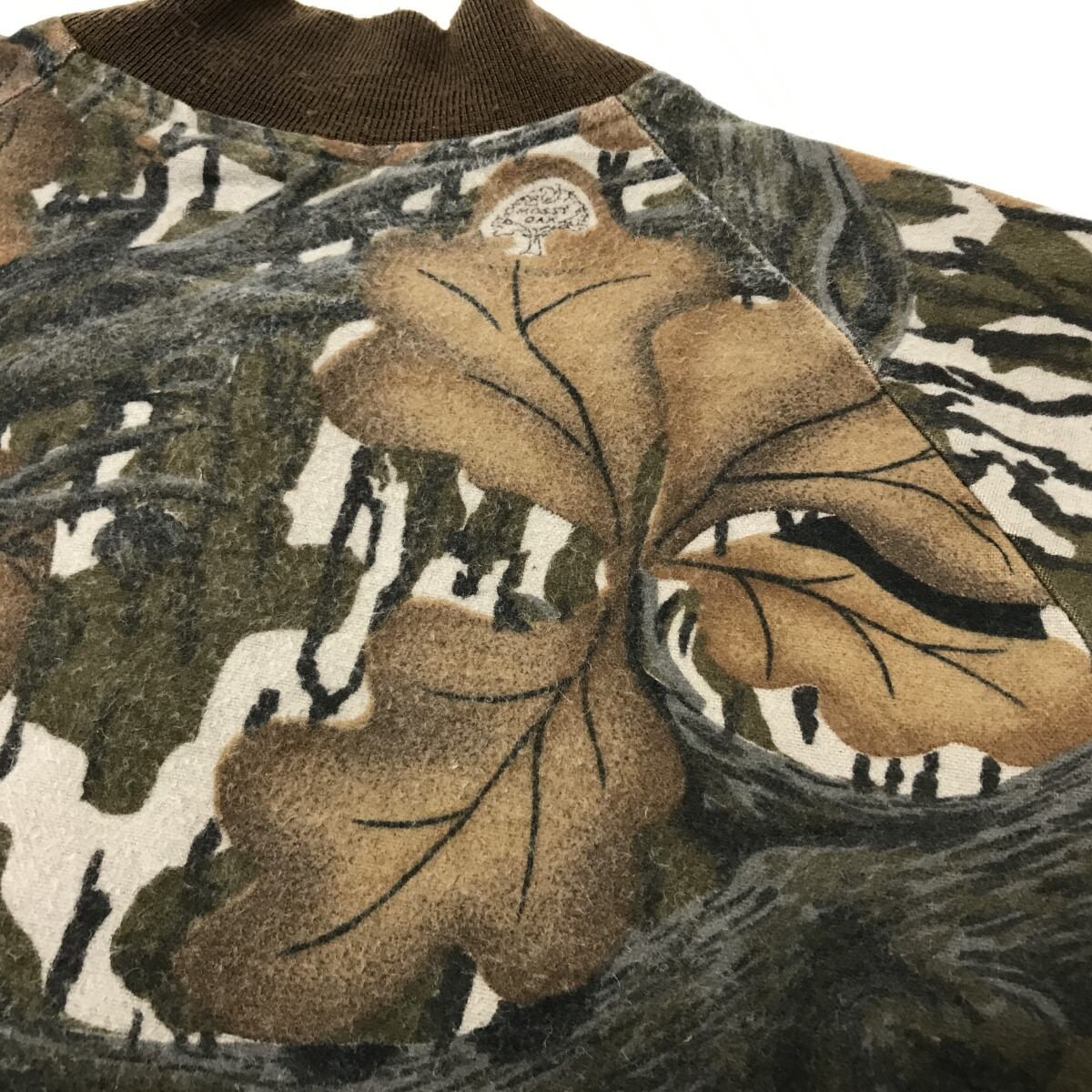 90s　USA製　MOSSY OAK　ビンテージ　スウェット　迷彩　落ち葉　枯葉