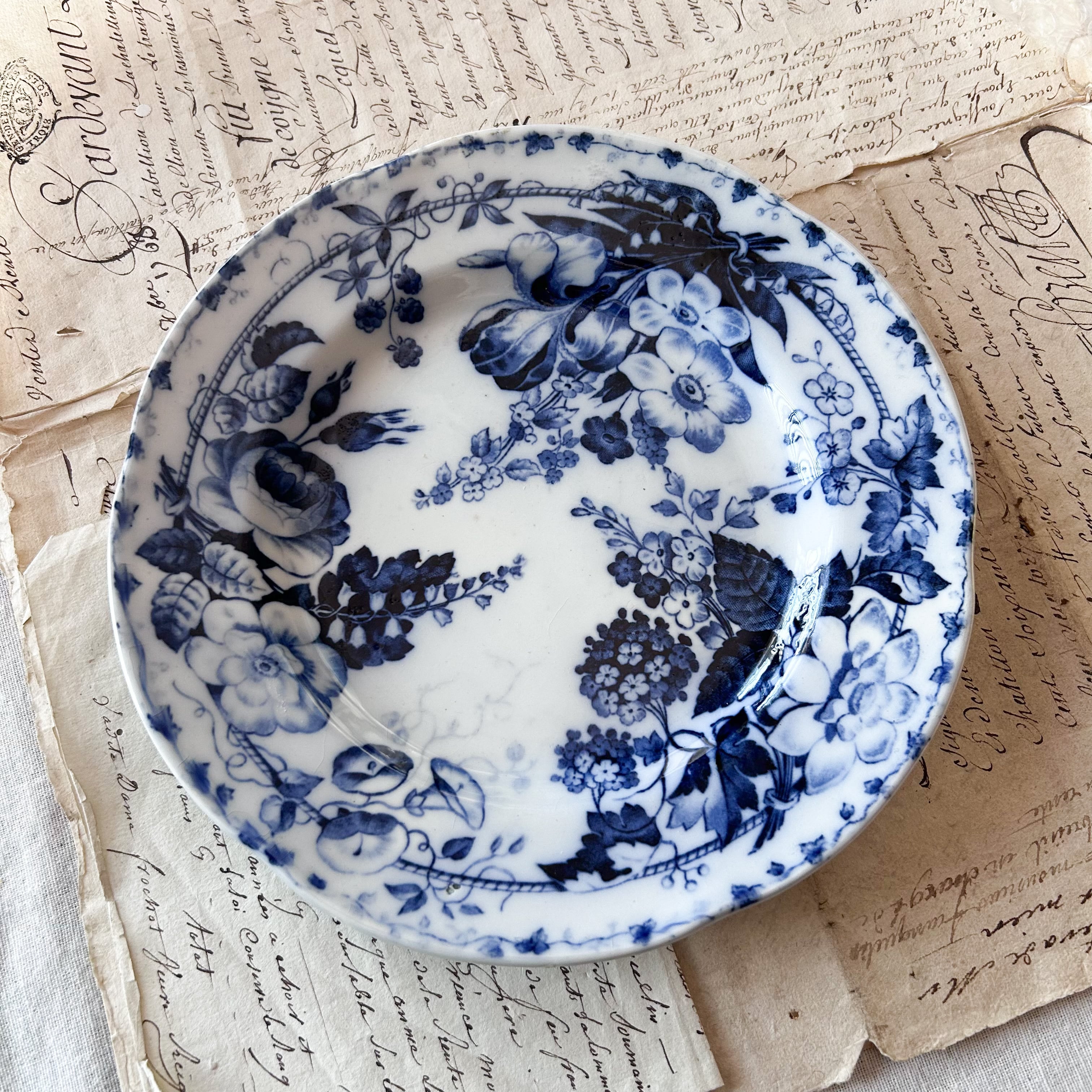 ②フランスアンティーク　クレイユモントロー　 FLORA MUGUET デザート ②フランスアンティーク クレイユモントロー FLORA MUGUET デザート