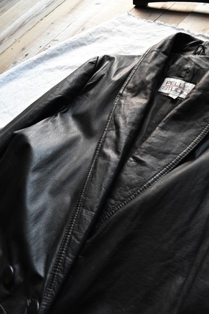 Black leather long coat