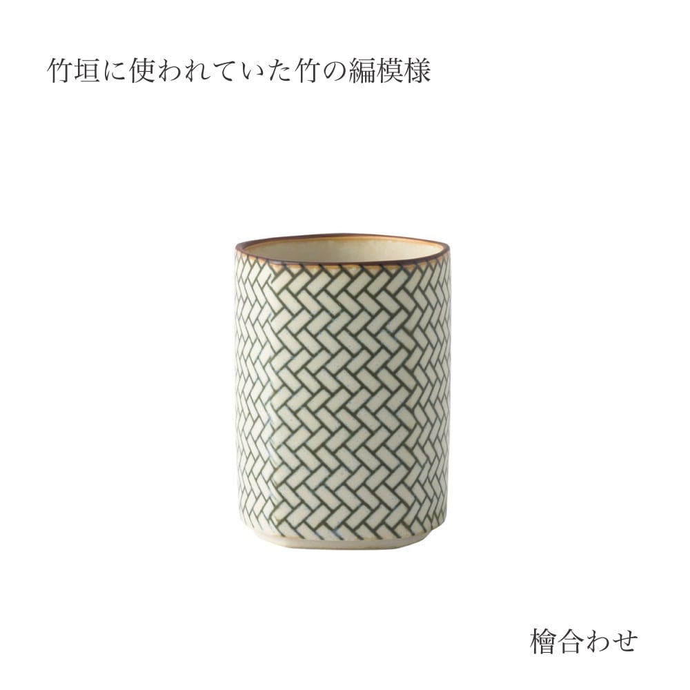 五彩　南蛮人紋小杯①　茶器　送料込み0621 小紋茶器 五角湯呑 檜合わせ | yamatsu