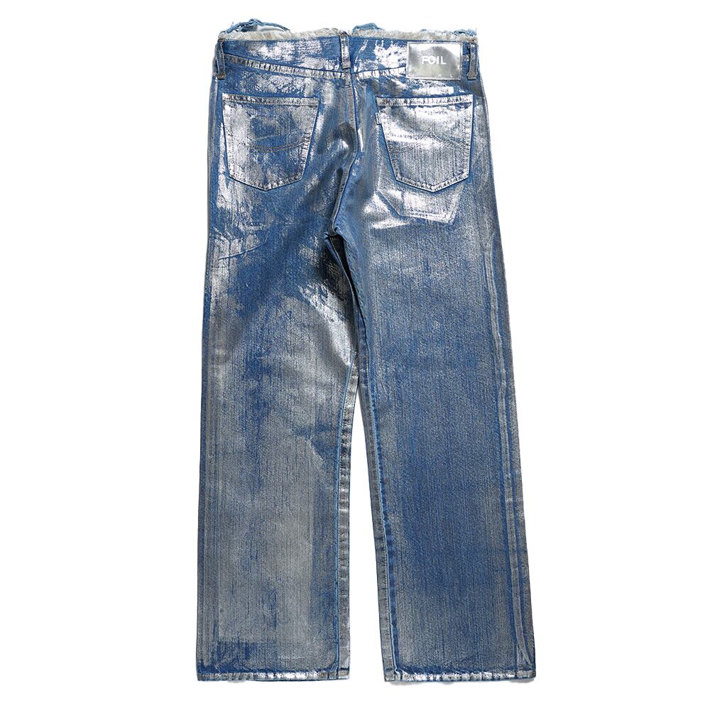 メンズ 【CLEL】Foil Print Double Knee Denim Pants