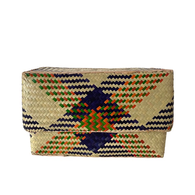Rectangular colourful basket M w26.5cm×14.5cm×h16cm四角カラフル蓋付き収納かご