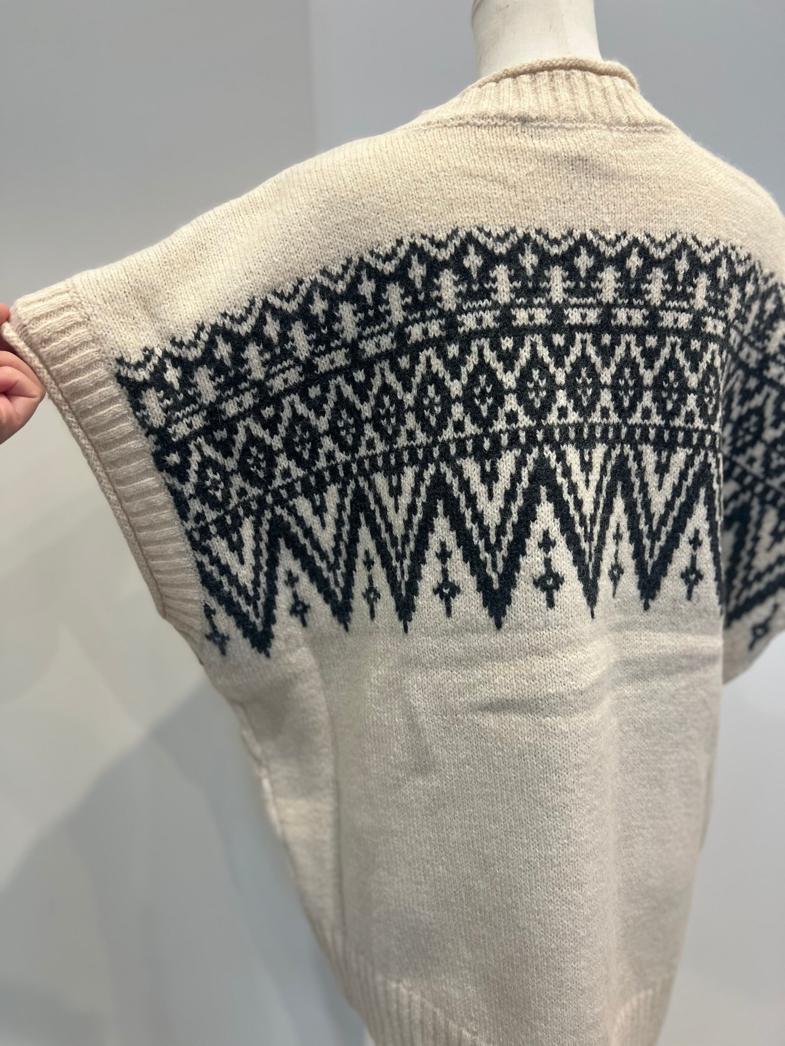 【SELECT】フェアアイル柄ワイドベスト 39-0422