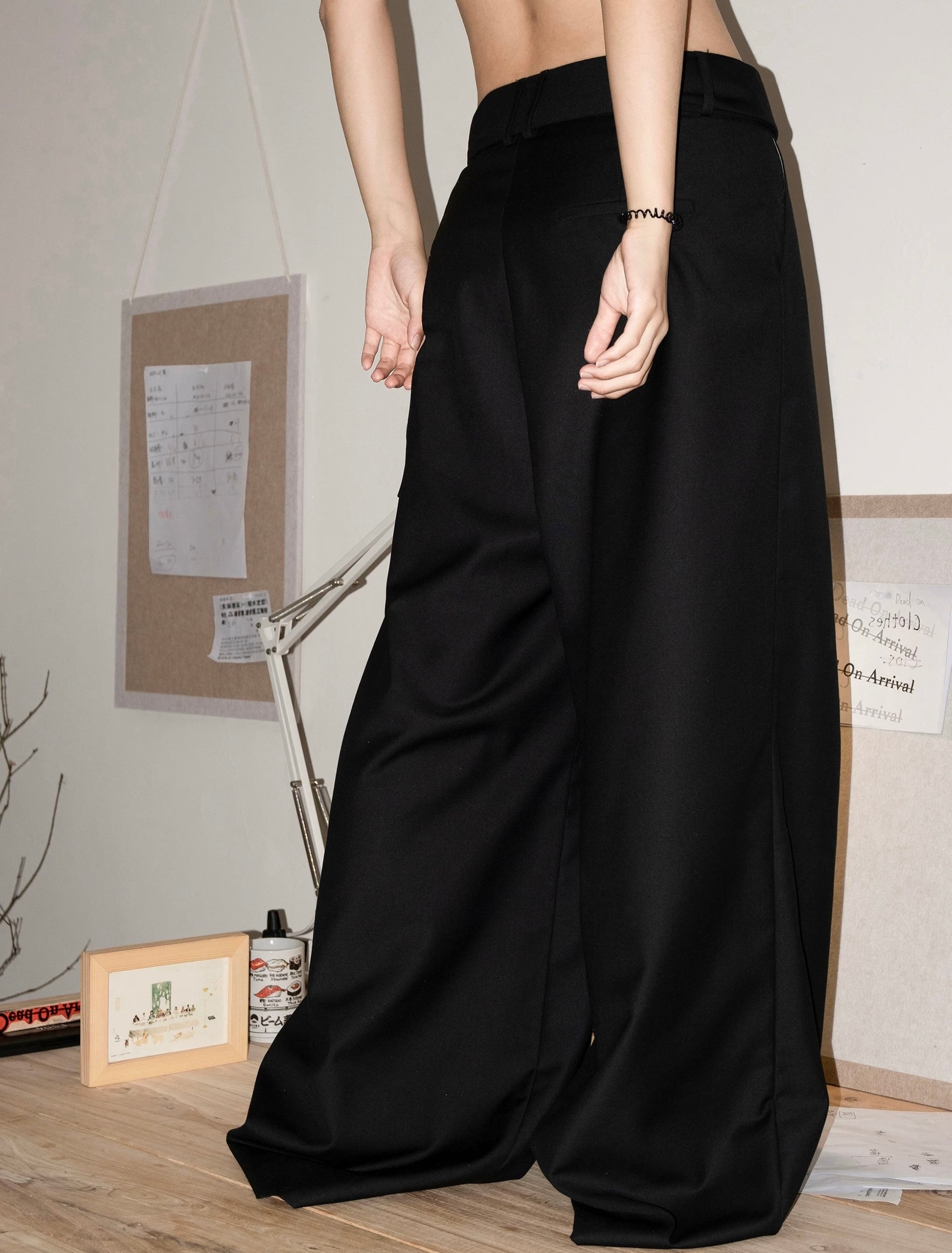 Obsidian Drape Wide-Leg Trousers – Opium | Juns garment service