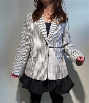 エイミーロウ  Eimee Law ﾃｰﾌﾟ&ﾚｰｽｷﾞﾝｶﾞﾑﾁｪｯｸﾃｰﾗｰﾄﾞｼﾞｬｹｯﾄ