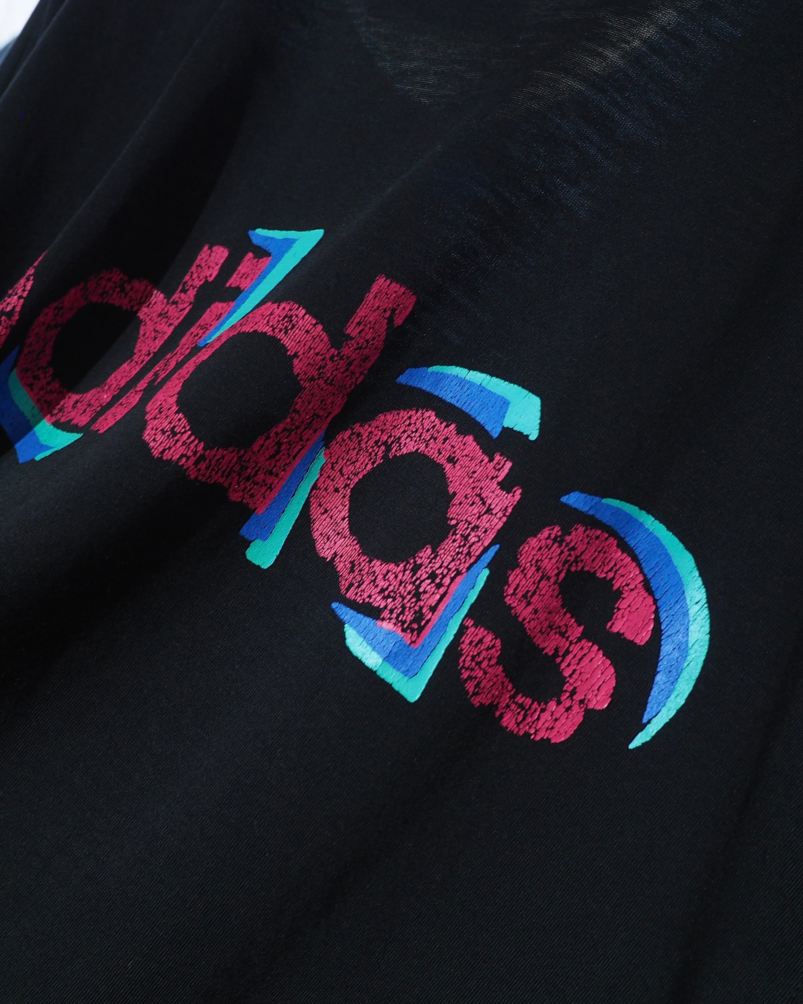 1990s " Old adidas " Neon Trefoil Logo printed vintage SS Tee