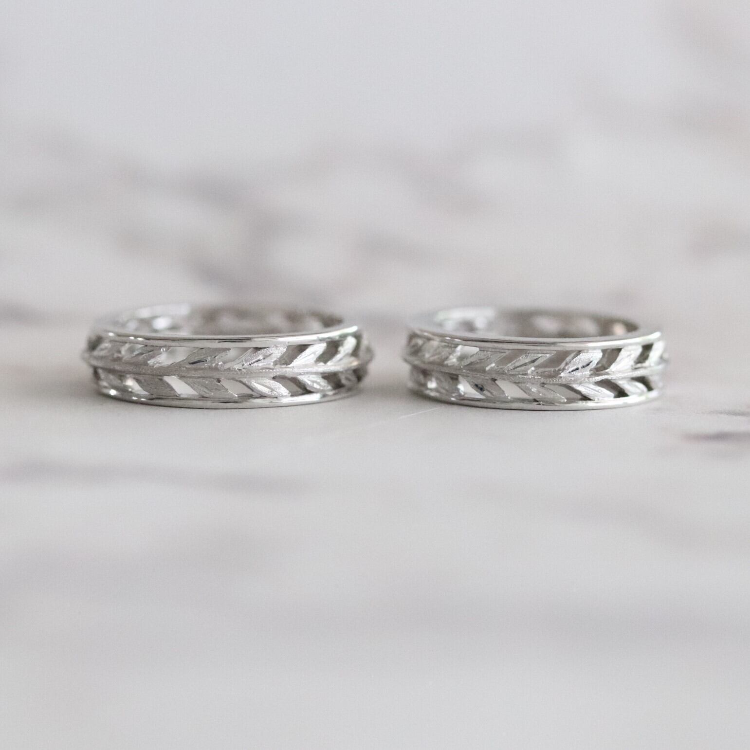 【結婚指輪】月桂樹の葉_Pt900