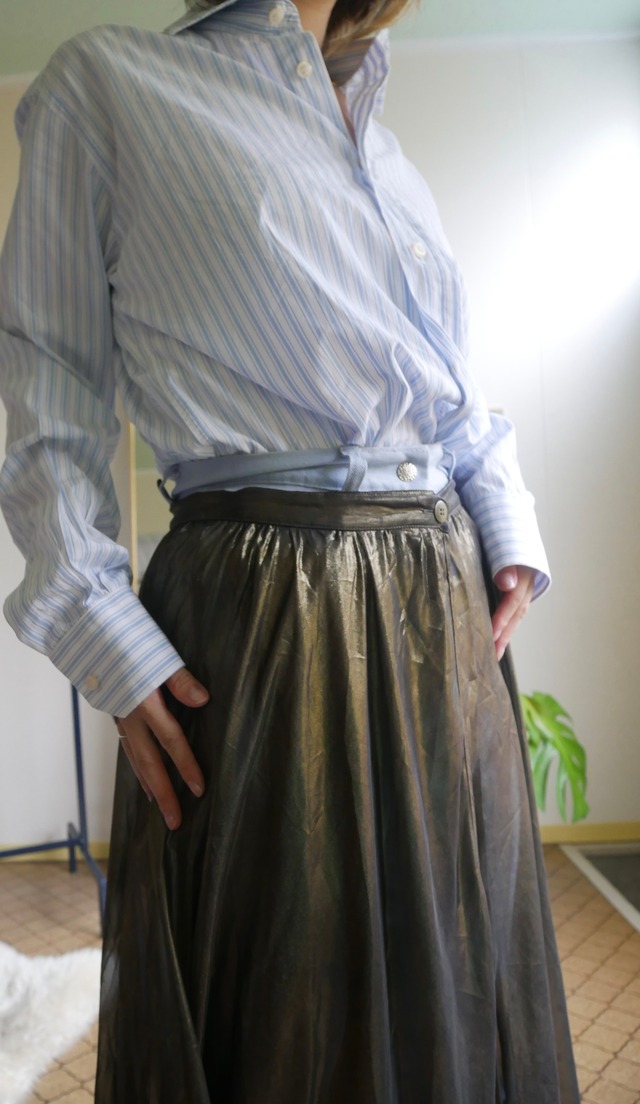 MADE IN ITALY  "Krizia" Metallic Long Wrap Skirt