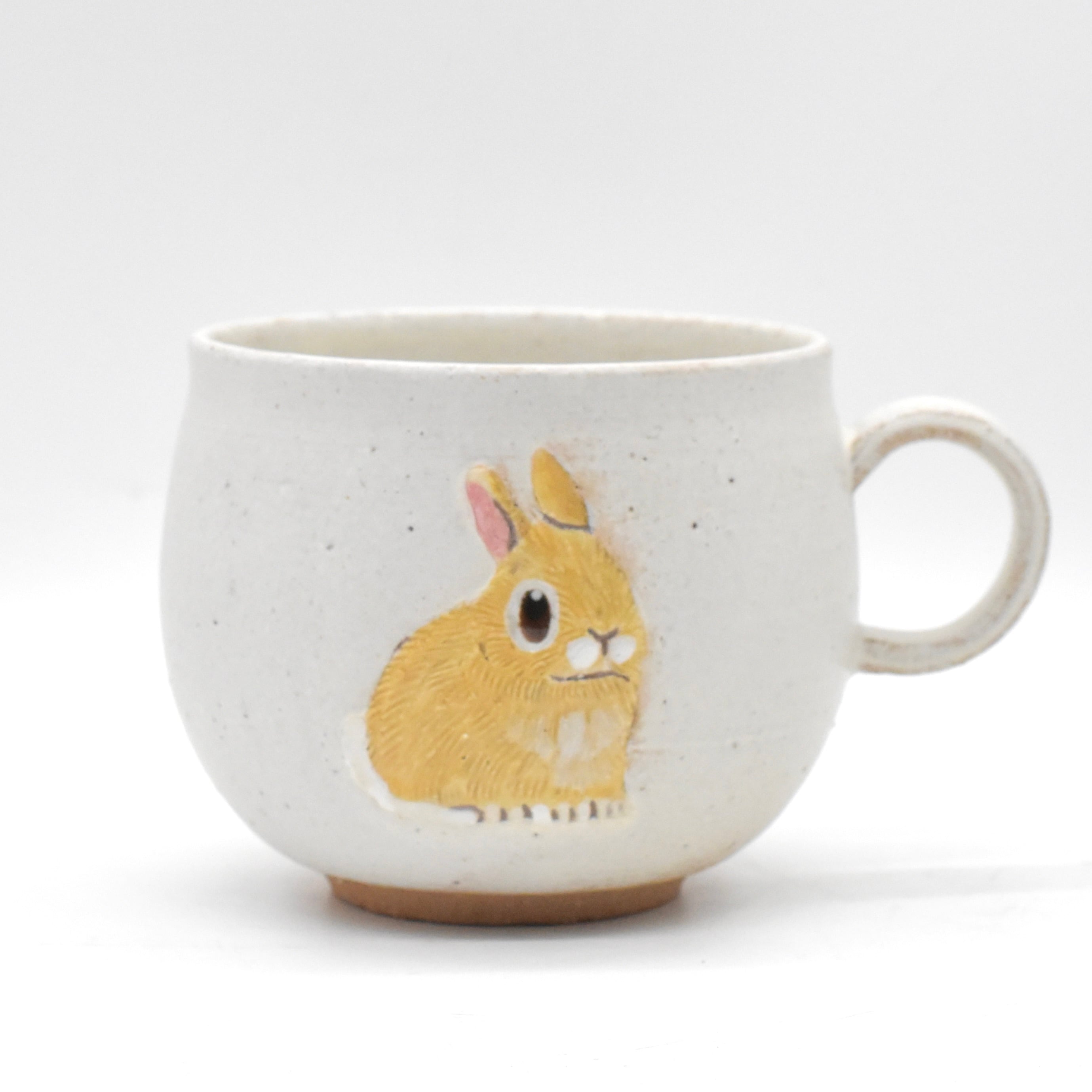 うさぎのマグカップ[オレンジ] | 陶芸うさぎショップmimipyon