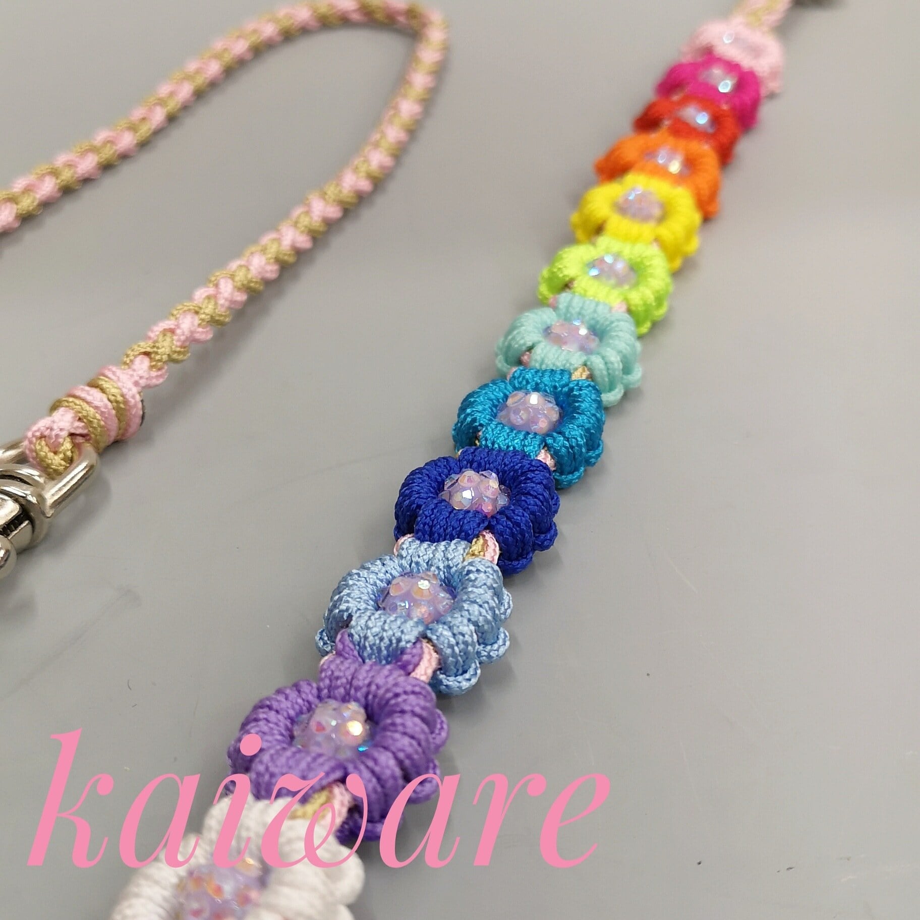 お花畑リードS パラコード リード 犬 チワワ ヨーキー トイプードル