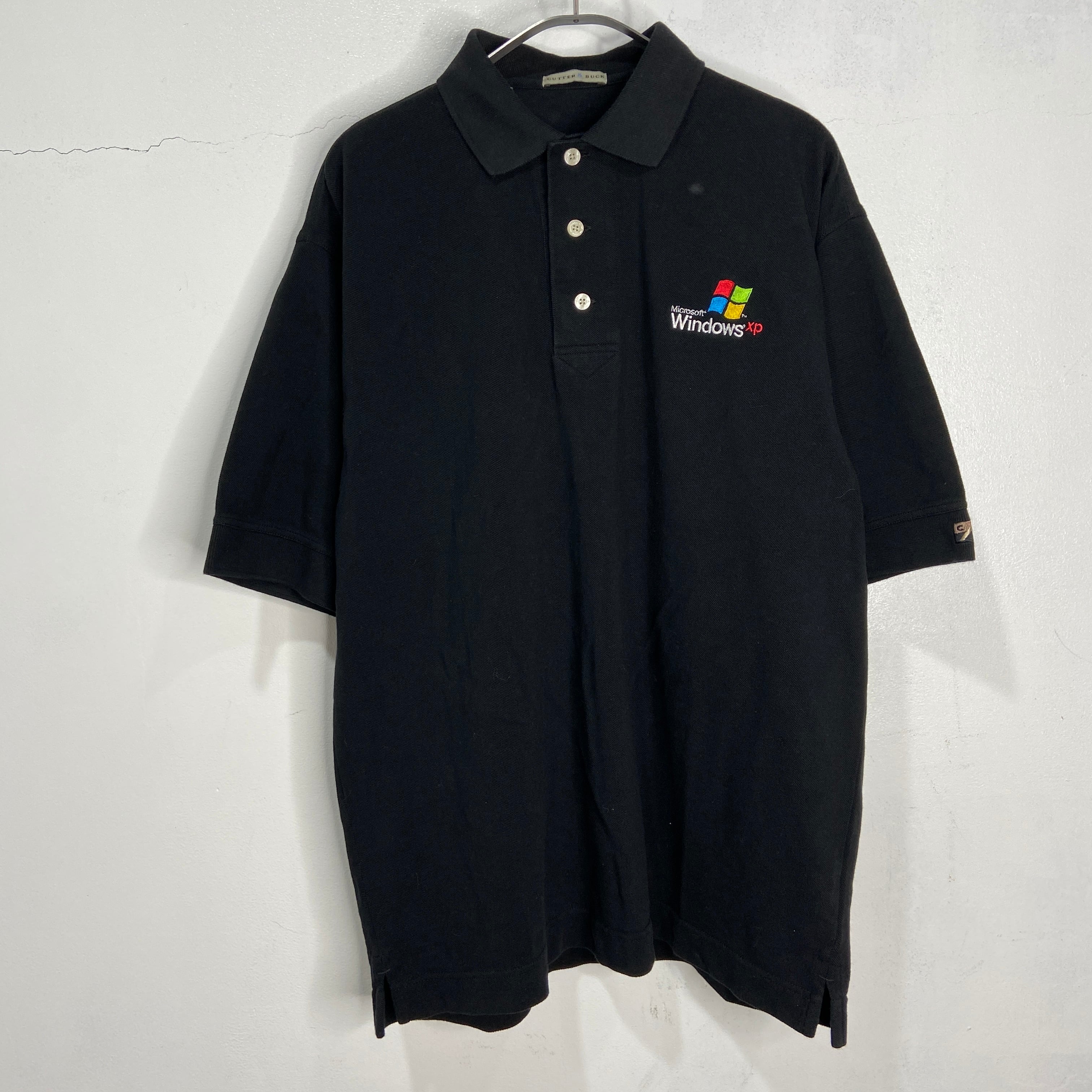 WindowsXPロゴ刺繍ポロシャツ IT企業系 テック系 ブラック M | 古着屋 Uan