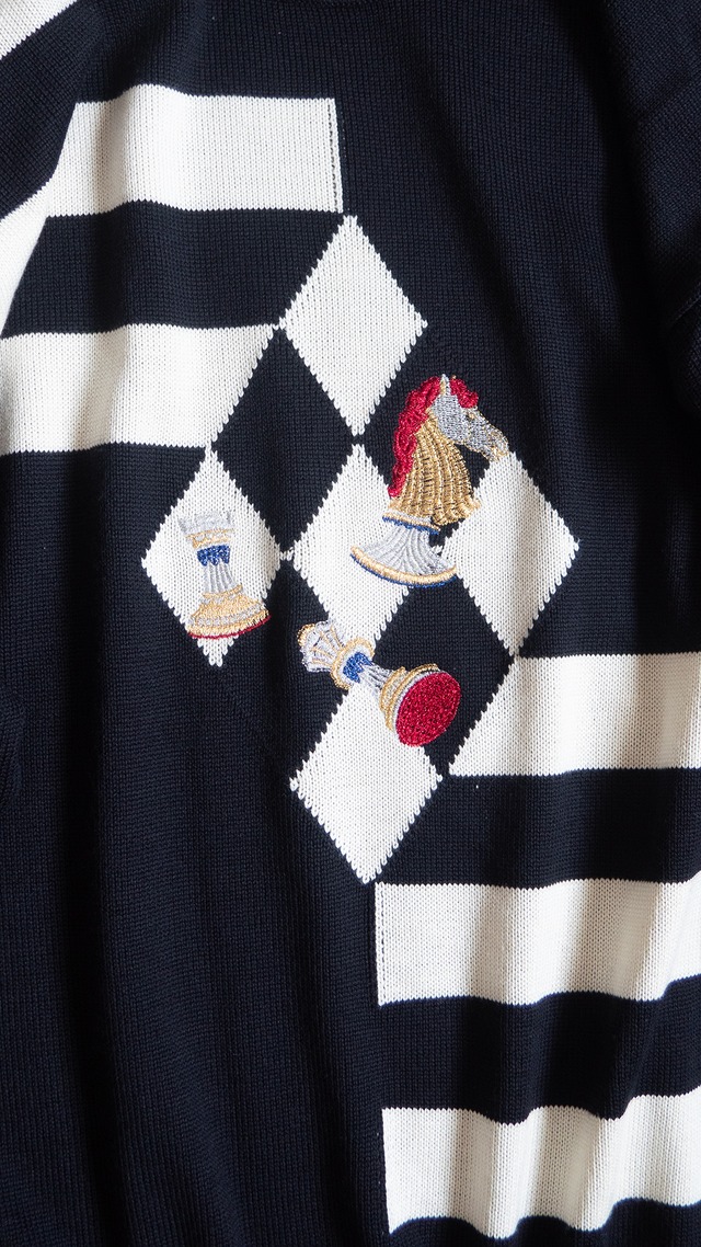 "CARLOTTA" 1990s  Intarsia knit pullover