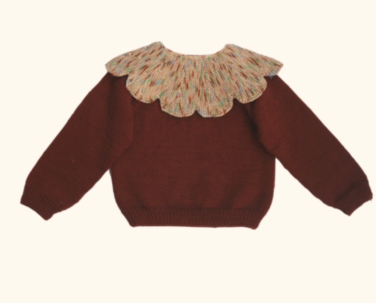 kalinka 〈Daisy Sweater〉chestnut/cotoncandy 2y | trava