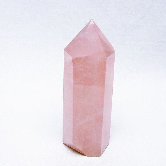 ローズクォーツ 六角柱 ポイント 置物 一点物 142-10364