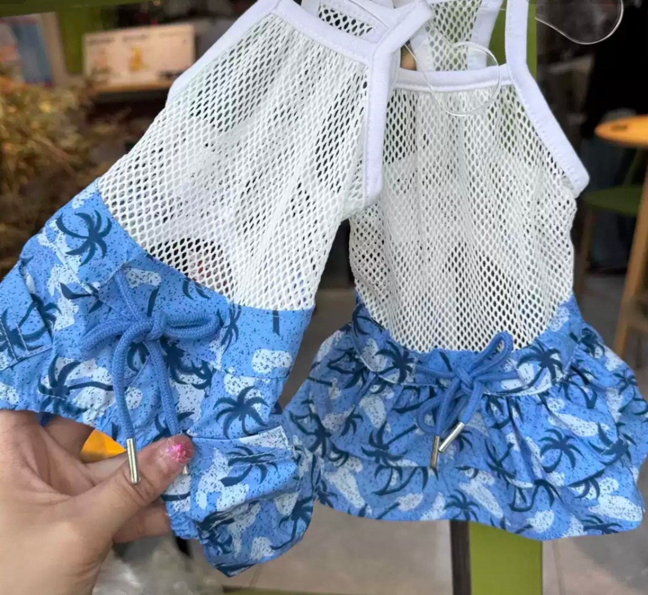 即納【NALU  select】　メッシュタンク付パームツリー柄パンツ