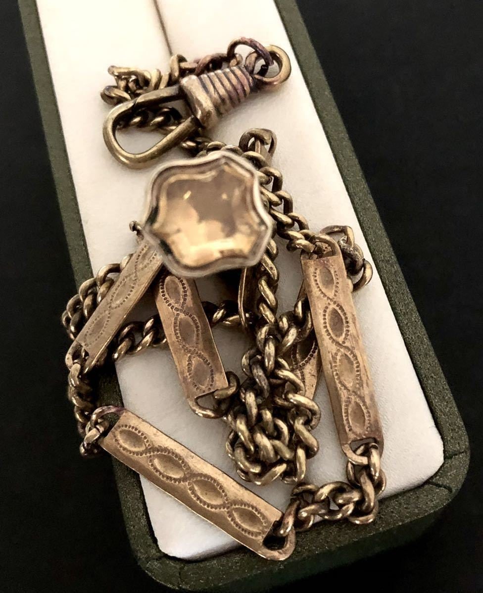 1880年代 英国 純銀シールフォブ 懐中時計鎖チェーン アンティーク