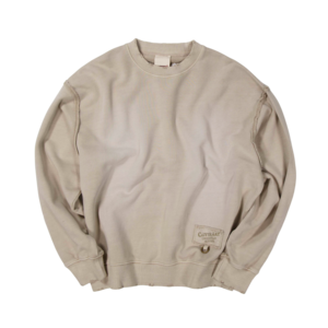 [UNDERMYCAR] Covernat X Undermycar Destroyed Patch Sweatshirt Beige 正規品 韓国ブランド 韓国通販 韓国代行 韓国ファッション アンダーマイカー 日本 店舗