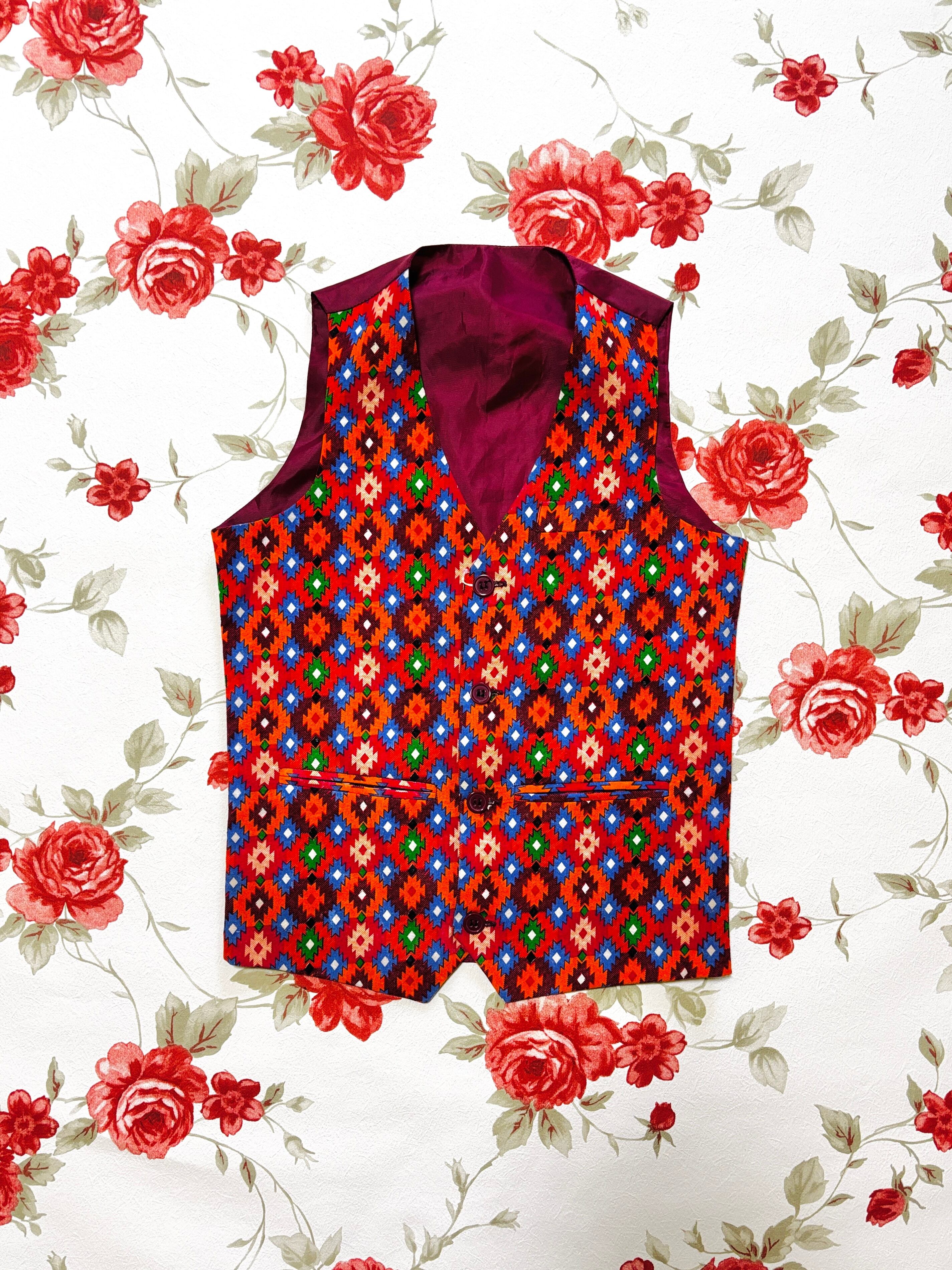 【KIDS vintage】Mexican vest. about 5-8y