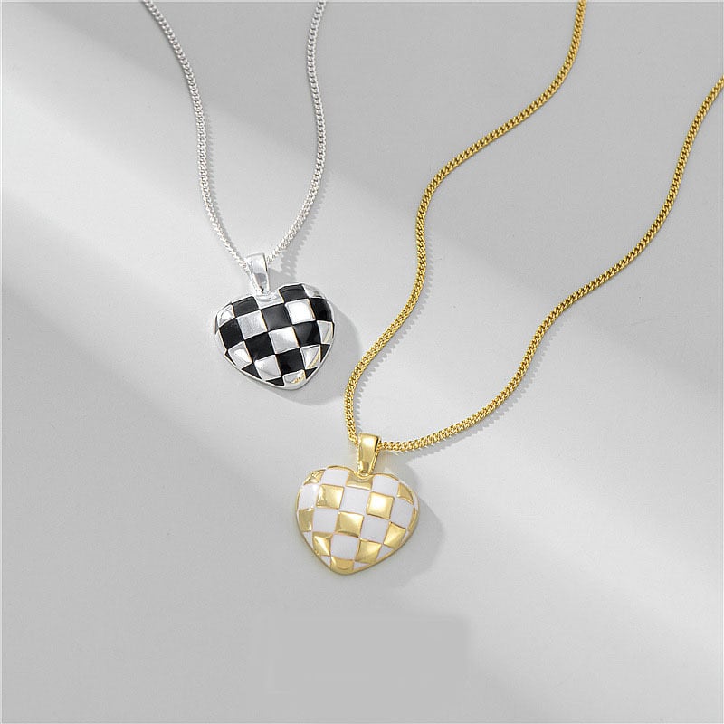 S925ネックレス Necklace チェック柄