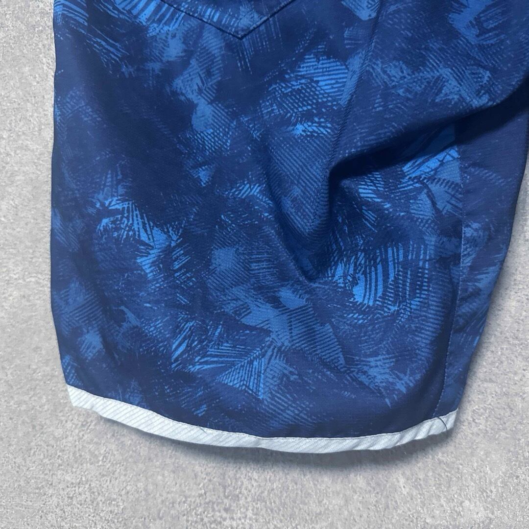 メンズ】OAKLEY オークリー 刺繍 ロゴ 総柄 ハーフパンツ ブルー系 34