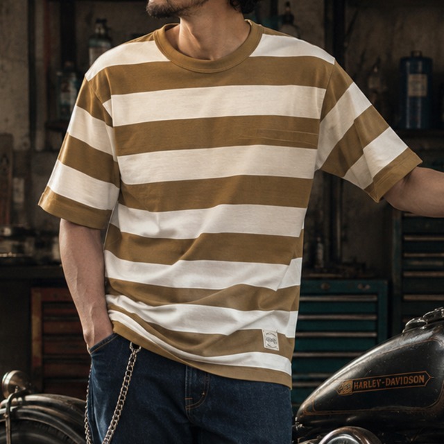 American Retro Striped Short-Sleeve T-Shirt 00586