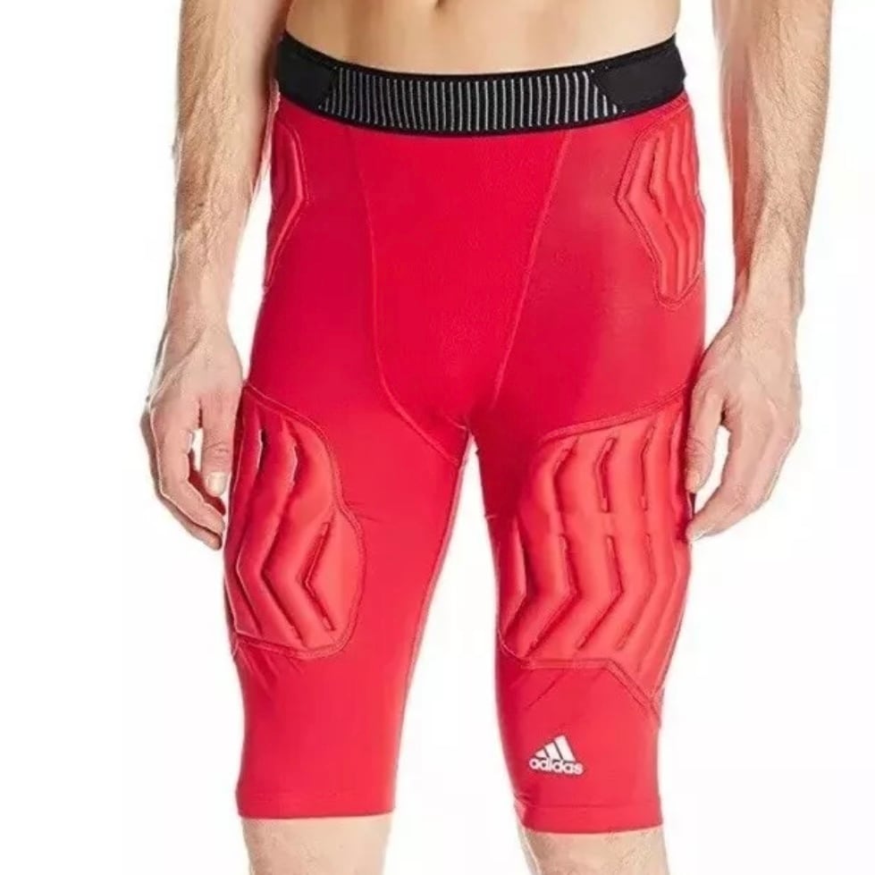 【XL】Adidas パッド付き インナーコンプレッションショーツ(レッド)
