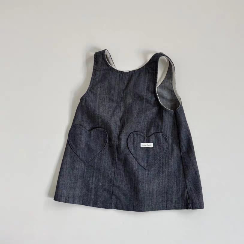 heart denim onepiece