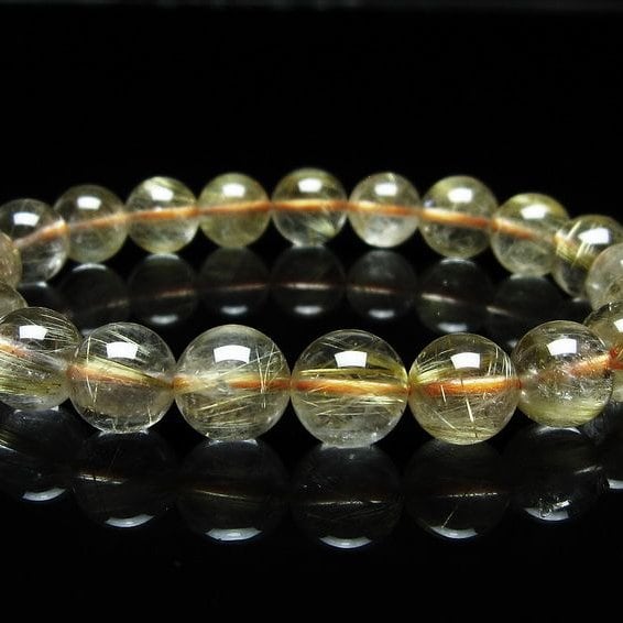 ルチルクォーツ ブレスレット 9mm タイチンルチル ブレスレット メール便可 [M便 1/10] 111-49183