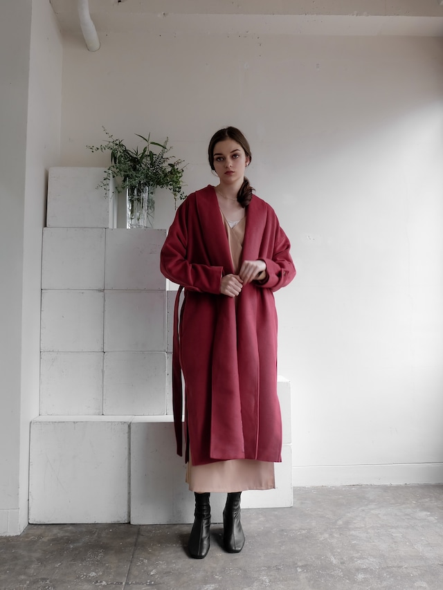 wool gown coat（berry）