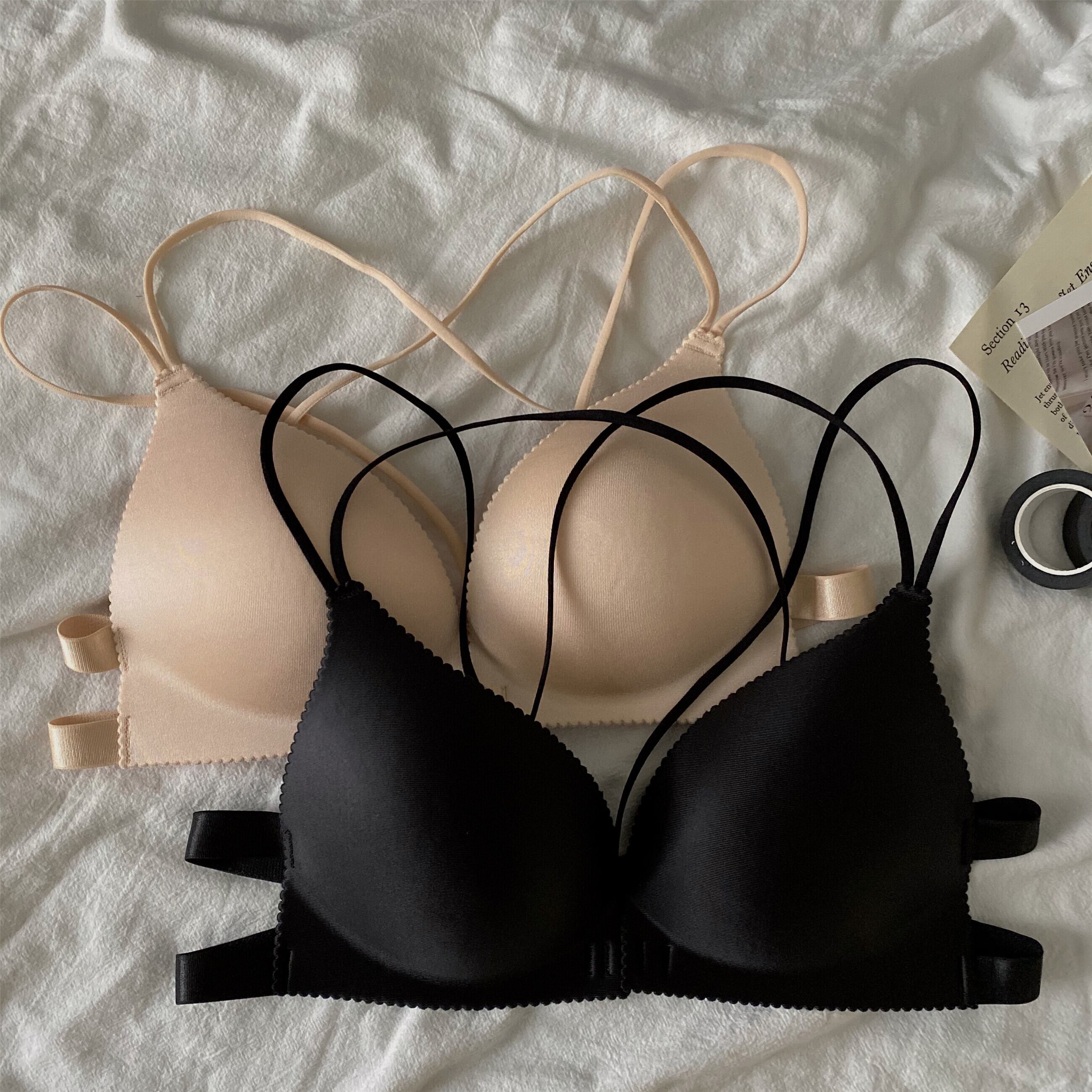 サマーレッドクロスバックブラ リング ストラップレス 夏物 指輪 YY-ファッション2790005277