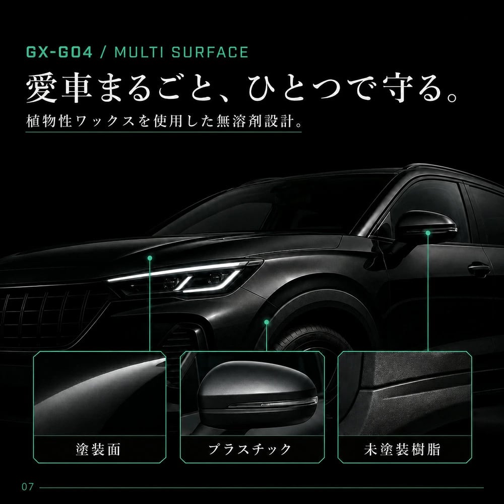 自動車用練り状ボディコーティング剤 車体の艶出し・撥水保護 深い艶・超撥水・帯電防止 60g 拭き上げクロス付 Glaxis GX-G04 SHIELD