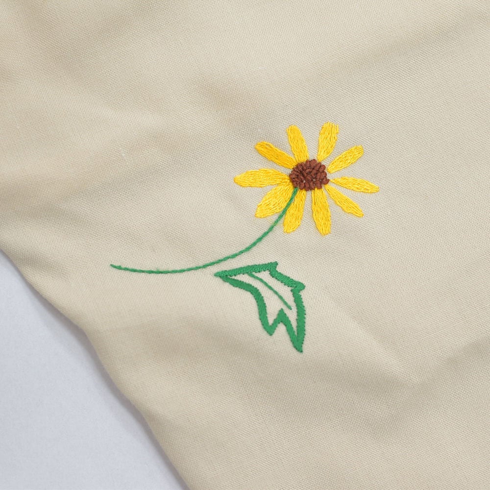 Remakeリメイク 再構築 パッチワーク&フラワー刺繍 デザイン ルーズ