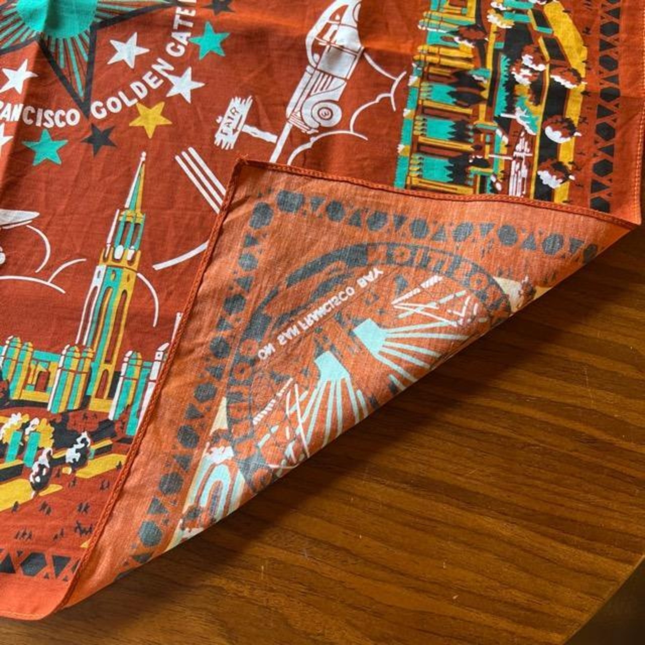 TOPANGA accessory One-wash cotton bandana　1939　Brown　バンダナ　小物　ランチクロス　ハンカチ　スカーフ　ギフト　プレゼント