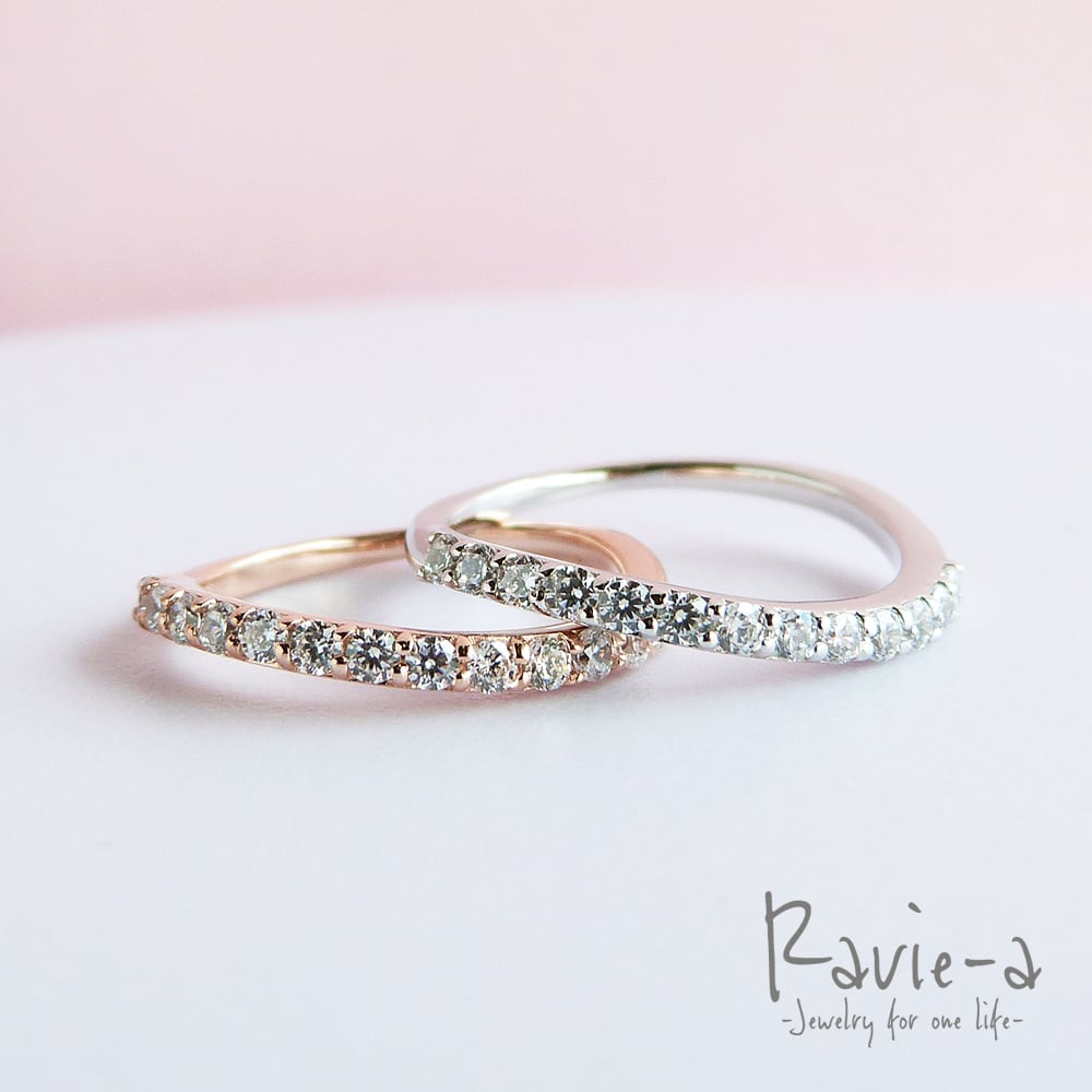シルバー925 ハーフエタニティリング ウェーブデザイン プラチナ 婚約