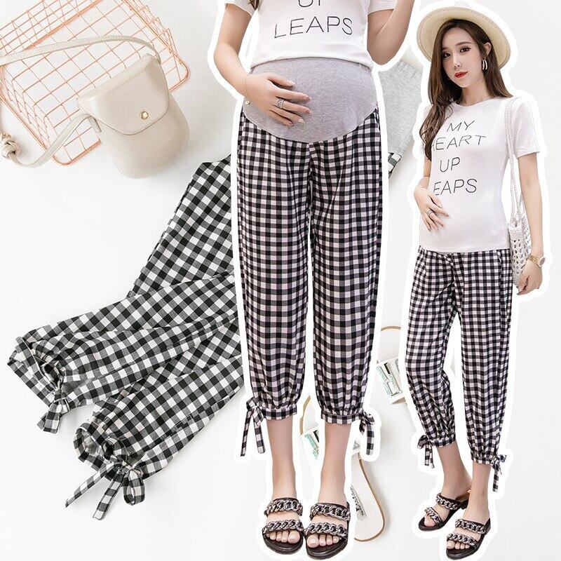 【新作】【送料無料】 マタニティパンツサマールーズレジャーナインスパンツ妊娠サポート腹部伸縮性ウエストベリーサポートパンツマタニティパンツ エラスティック 夏物 AL expec360464857790